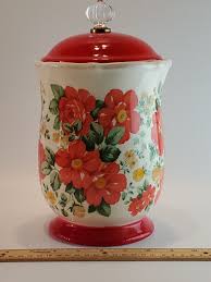 The Pioneer Woman Vintage Floral Canister with Acrylic Knob, 10