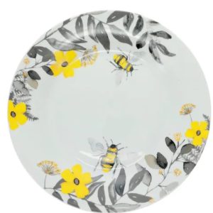 White ceramic Plate With flower Design
