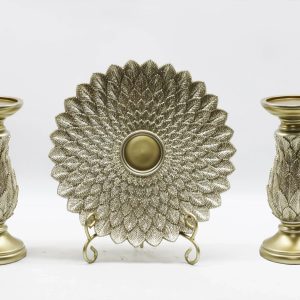 Majestic Decorative Plate and Candle Holders Set